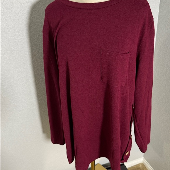 Plus Size Tops Women Long Sleeve Plain Solid Tunics-New - Picture 5 of 5
